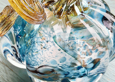 Each glass pumpkin is unique