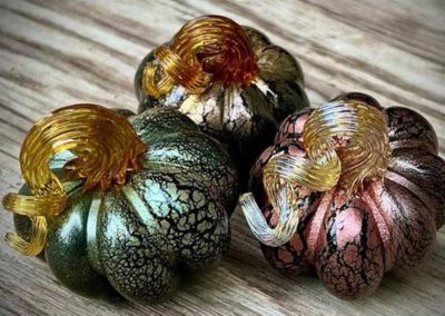 Glass pumpkin trio
