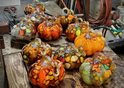 Glass pumpkins just after completion